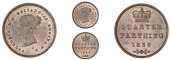 Victoria (1837-1901), Quarter-Farthing, 1839 (Cooke 1655; BMC 1608; S 3953). Mint state, full original colour (£70-90)
