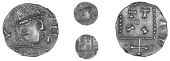 Early Anglo-Saxon Period, Primary series A2, Sceatta, radiate head right, tic in front, a behind, rev. debased...