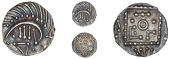 Early Anglo-Saxon Period, Continental series E, Sceatta, vico variety 1b, porcupine-like figure to right with...