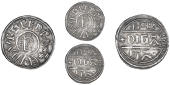 Kings of Mercia, Burgred (852-74), Penny, type A, lunettes unbroken, Diga, diga moneta, group of six pellets after...
