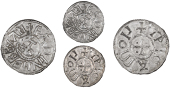 Kings of East Anglia, Eadmund, Penny, Twicga, eadmvnd rex an around omega surmounted by horizontal bar, rev. tpica...