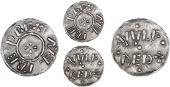 Alfred the Great (871-899), Penny, Two Line type, later neat style, Wulfred, vvlfred+ in two lines divided by three...