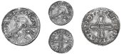 Harold I (1035-1040), Penny, Jewel Cross type, Norwich, Ælfwine, ælfpine on nor, obv. reads harald r, single band...