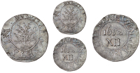 Colonial, Massachusetts, Oak Tree coinage, Shilling, 1652, 4.62g/6h (Noe 1; Durst 16). Reverse struck from a rusty...