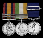 A Royal Humane Society group of three awarded to Serjeant R. Newby, King’s Royal Rifles and Army Pay Corps, for...