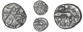 Early Uninscribed issues, Base gold Stater, British J [Norfolk Wolf type], degraded head of Apollo right, rev. crude...