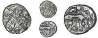 Early Uninscribed issues, Base gold Stater, British J [Norfolk Wolf type], degraded head of Apollo right, rev. crude...