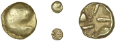 Early Uninscribed issues, Quarter-Stater, British O [Geometric type], almost blank, rev. geometric design, 1.48g...