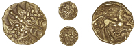 Early Uninscribed issues, Quarter-Stater, British Qc [Remic type], similar, 1.36g/9h (BMC 519-30; VA 226.1; S 48)....