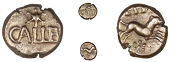 Atrebates and Regni, Eppillus, Quarter-Stater, Calleva [Silchester, Hants], star above and below callev, rev. hound...