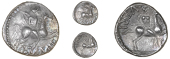 Atrebates and Regni, Verica, Unit, horseman with shield right, commi f below, rev. horseman with spear right,...