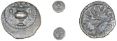 Atrebates and Regni, Verica, Minim, urn, rex above, rev. eagle right, verica commi f around, 0.31g/9h (BMC 1572-8;...