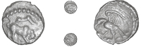 Atrebates and Regni, Verica, Minim, bull right, rev. eagle with snake, 0.22g/3h (BMC 2366-70; VA 512; S 165). A...