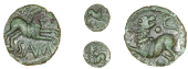 Cantii, ‘Sa’ or ‘Sam’, Bronze, horse right, star above, sam below, rev. griffin left, looking back, pellet...
