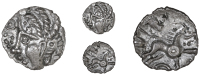 Catuvellauni, Tasciovanus, Unit, head left with braided hair, rev. horse right, bucranium above, 1.30g/11h (BMC...