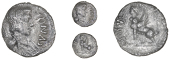 Catuvellauni, Cunobelin, Unit, winged bust right, cvno in front, rev. sphinx left, tascio in front, 1.13g/8h (BMC...