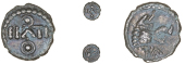 Catuvellauni, Epaticcus, Minim, epati in field, pellet-in-annulet above and below, rev. boar’s head right, ta...