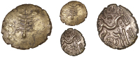 Dobunni, Anted, Stater, Dobunnic leaf emblem, rev. triple-tailed horse right, wheel below, [an]ted above, 4.77g/4h...