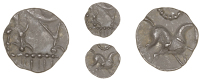 Corieltauvi, Uninscribed issues, Unit, Boar/Horse type, boar right with claw feet, exergual line below, rev. horse...