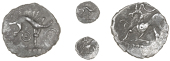 Corieltauvi, Uninscribed issues, Half-Unit, Boar/Horse type, boar right, pellet-in-annulet in front and below, rev....