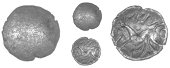 Corieltauvi, Avn Cost, Unit, blank, rev. horse left, nn above, 0.97g (BMC –; VA –; S 403). On a small flan,...