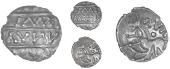 Corieltauvi, Avn Cost, Unit, vanaavnv between three lines, leaves above and below, rev. horse left, avn and pellet...