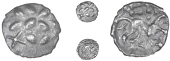 Corieltauvi, Vep, Half-Unit, wreath, rev. horse right, vep and pellet above, five-pointed star behind, 0.45g/1h (BMC...