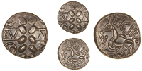 Corieltauvi, Dvmno Tigir Seno, Stater, dvm[no] across wreath, wheels and rosettes in alternate angles, rev. horse...