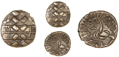 Corieltauvi, Volisios Cartivellaunos, Stater, vol[is]io[s] between three lines across wreath, rev. stylised horse...