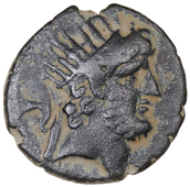 Seleucid Kings of Syria, Seleucid Kings of Syria, Demetrios III, Æ, yr. 219 [94/3], radiate bust right, rev. Nike...