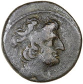 Seleucid Kings of Syria, Seleucid Kings of Syria, ANTIOCHOS XII, Æ, diademed bust right, rev. Zeus standing left,...