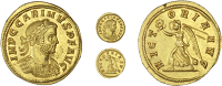 Carinus (283-285), Carinus (283-285), Aureus, c. 284, Siscia, laureate, draped and cuirassed bust right, imp c...