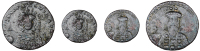 Zoe and Theodora (1042), Zoë (1041), Pattern Tetarteron, c. 1041/2,  FH(?)INOLCWNENIAAGO, facing bust, wearing...