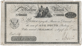 Co Cork, Mallow, Mallow Bank, One Pound Sterling, 1 October 1833, no. 3024, for Robert De La Cour, signed by him....