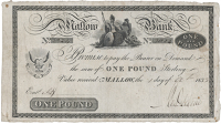Co Cork, Mallow, Mallow Bank, One Pound Sterling, 1 October 1833, no. 3024, for Robert De La Cour, signed by him....