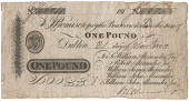 Co Dublin, Dublin, Alexanders Bank, One Pound, 21 March 1820, no. 4674, for Sir William Alexander Bt, Robert...