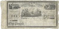 Co Dublin, Dublin, Gibbons & Williams, One Pound, 4 December 1834, no. 4807, unissued. A few small holes and a 15mm...