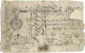 Co Galway, Galway, Galway Bank, Thirty Shillings, 4 June 1813, no. 440, contemporary forgery on bank of John Joyce...