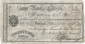 Co Limerick, Limerick, Bank of Limerick, Twenty Five Shillings Ster[lin]g, 22 November 1819, no. 704, for George...