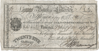 Co Limerick, Limerick, Bank of Limerick, Twenty Five Shillings Ster[lin]g, 22 November 1819, no. 704, for George...