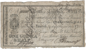 Co Limerick, Limerick, Bank of Limerick, One Guinea & Half, 24 August 1816, no. 806, 'Payable From Ten till...