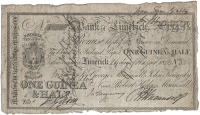 Co Limerick, Limerick, Bank of Limerick, One Guinea & Half, 24 August 1816, no. 806, 'Payable From Ten till...