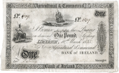 Agricultural & Commercial Bank of Ireland, One Pound, 10 March 1835, no. 1839, Limerick, branch name on date line...