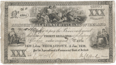 Agricultural & Commercial Bank of Ireland, Thirty Shillings, 5 January 1839, no. 4084, Thomastown. Tiny piece out of...