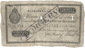 Thirty Shillings, 5 April 1821, no. 51334, contemporary forgery, stamped FORGERY across front (Pick –). A few...