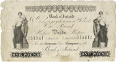 One Pound, 7 May 1838, A/G 51541, Dublin and Westport, signature of A. Brett (Pick A14). Worn left edge, a few...