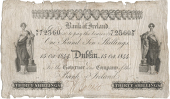 Thirty Shillings, 15 October 1844, N/I 72360, signature of A. Brett (Pick –). Endorsement on back, ragged edges, a...