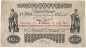 One Pound, 23 August 1878, I/T 62094, signature of J. Craig, 57 branches in four lines of gothic script (Pick A20)....