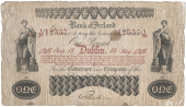 One Pound, 18 August 1916, I/56 12337, signature of W.H. Baskin, 65 branches in five lines (Pick A30). Two spindle...