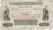 Five Pounds, 21 July 1914, T/11 88103, signature of W.H. Baskin, 65 branches in five lines (Pick A26b). Two spindle...